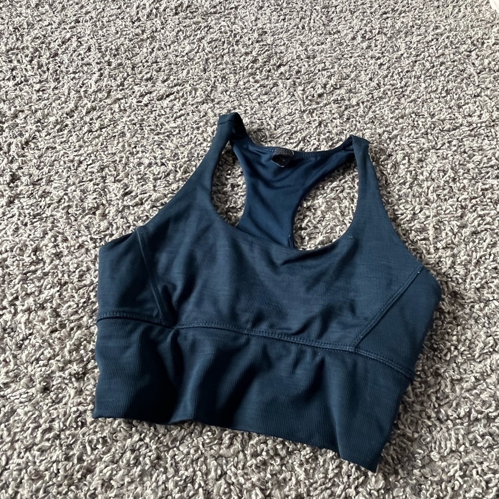 Blue sports bra